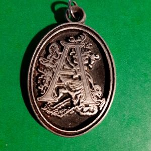 Vintage PEWTER Initial "A" Chunky Pendant